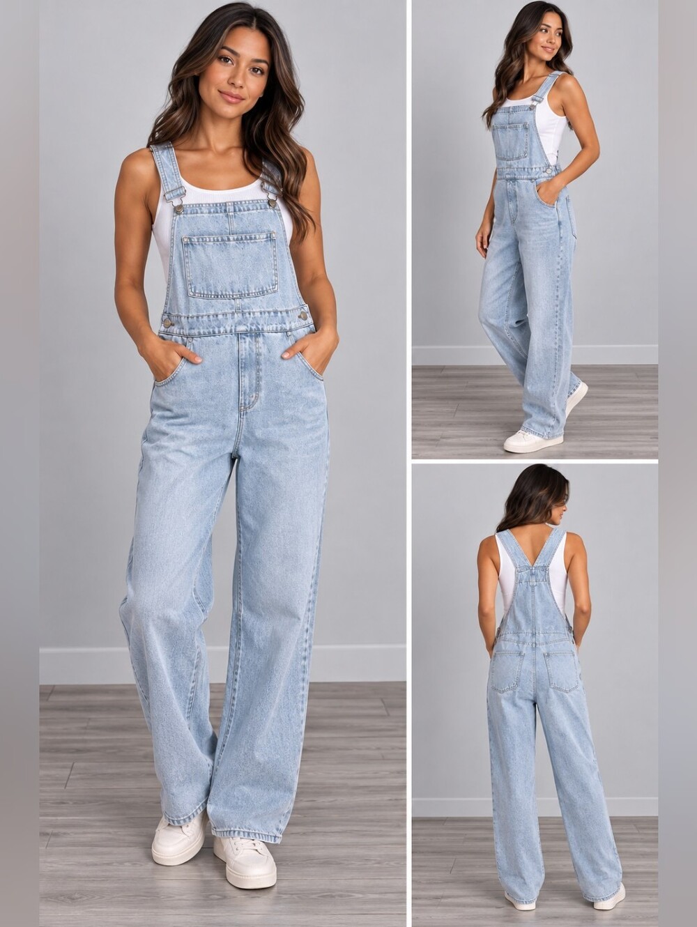 WeWoreWhat Light Blue Denim Overalls with Adjustable Straps
